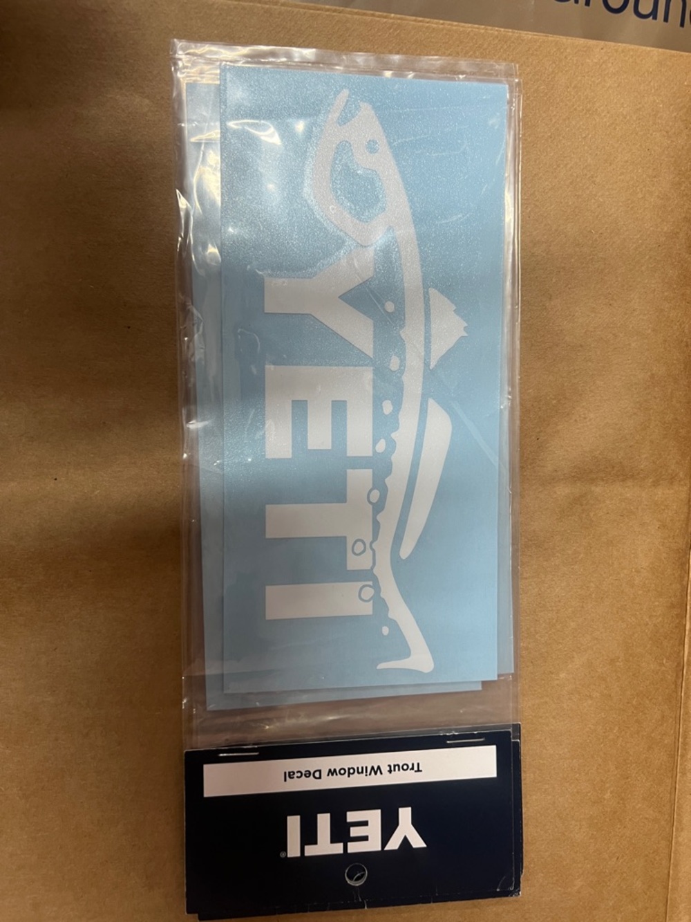 Yeti Light Blue and White Logo Decal Sticker